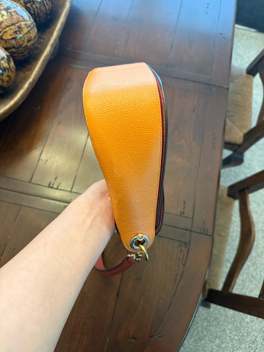 Coach Colorblock Pebbled Leather Shoulder Bag USED - Picture 6 of 14